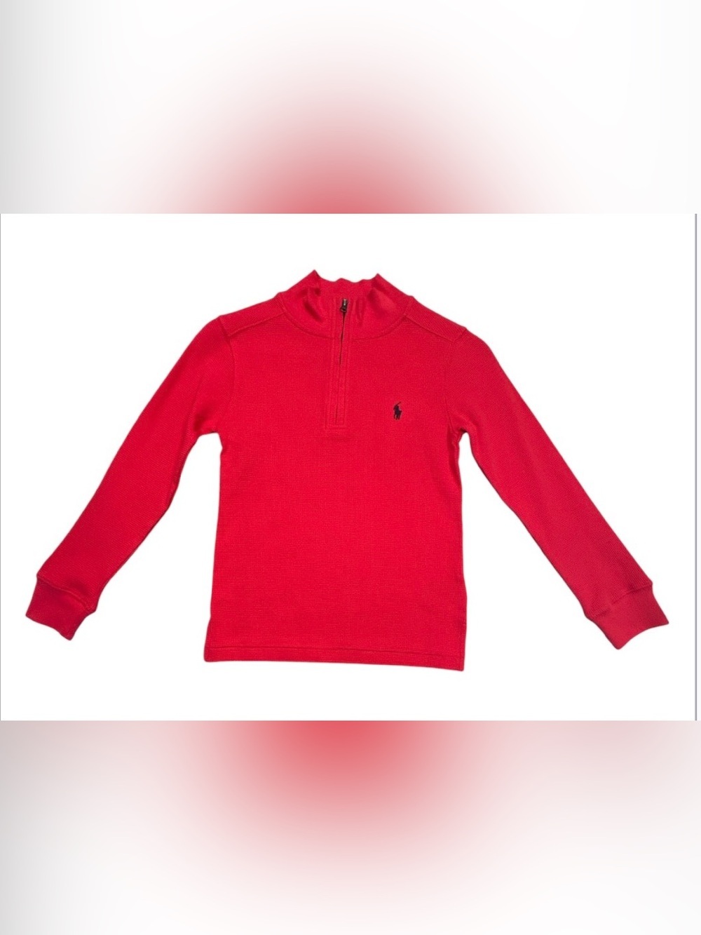 Polo Ralph Lauren Kids Red Thermal 1/4 Zip Pullover Size S 8 Boys